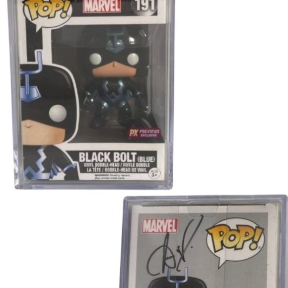 Funko Other - Funko Pop! Marvel: Black Bolt (Blue) #191 Exclusive SIGNED by Anson Mount